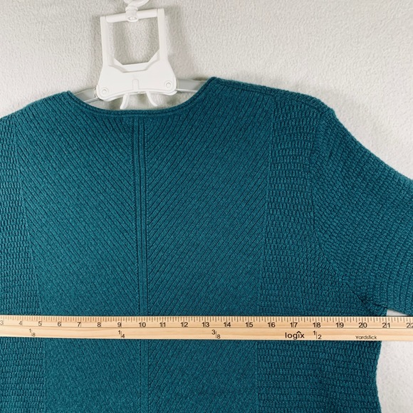 J. Jill Women's Long Sleeve V Neck‎ Textured Knit Tunic Top Sweater Green Size M - Picture 11 of 13